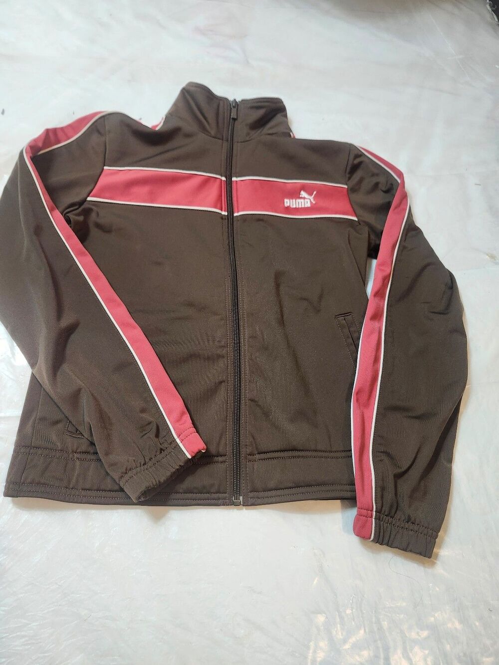 Puma Track Jacket Brown Red White Size L. #101